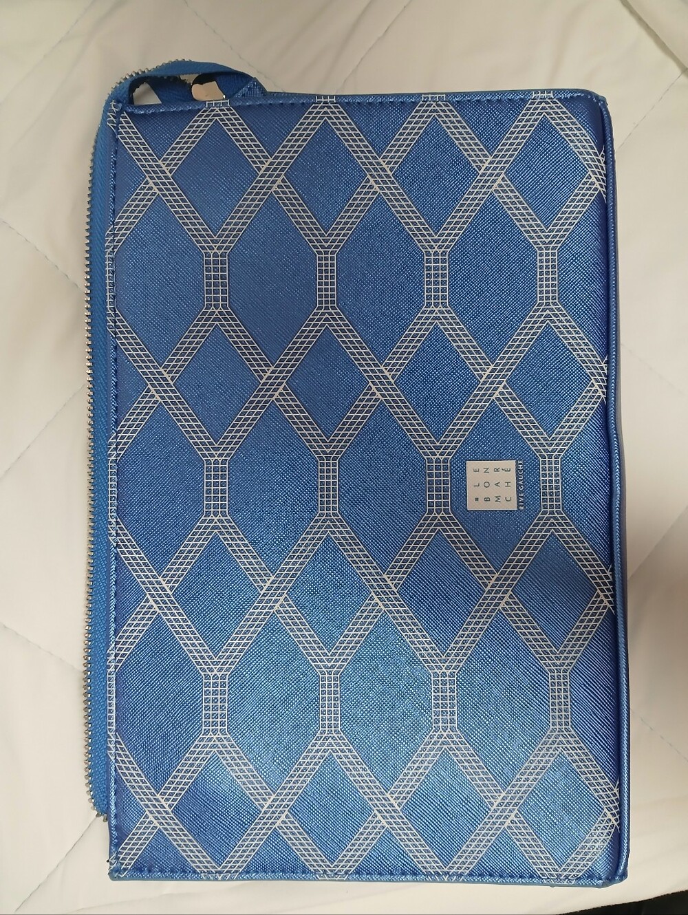 Le BON MARCHE Blue Geometric w/Silver Organizer